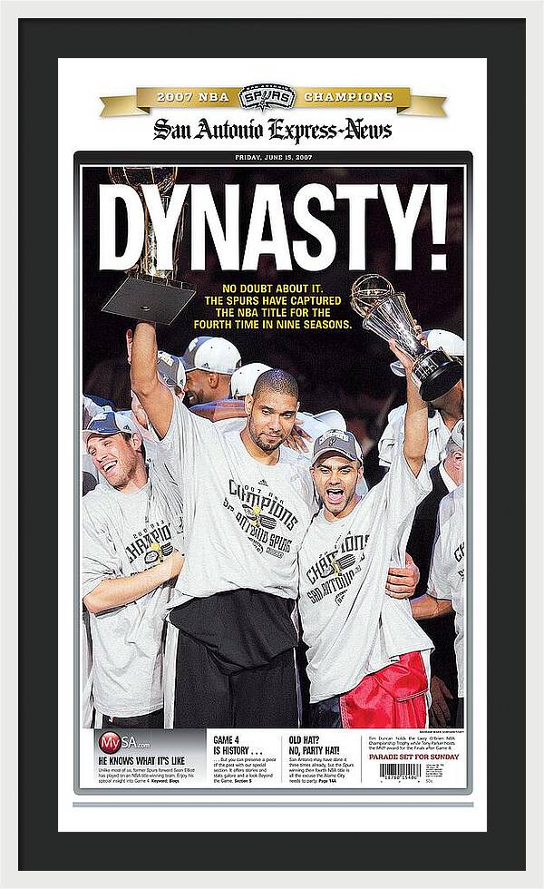 San Antonio Spurs Dynasty NBA Champions 2007 - Framed Print