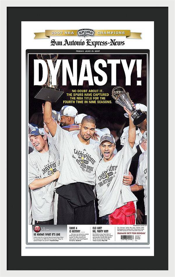 San Antonio Spurs Dynasty NBA Champions 2007 - Framed Print