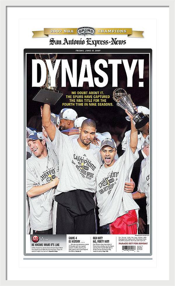 San Antonio Spurs Dynasty NBA Champions 2007 - Framed Print