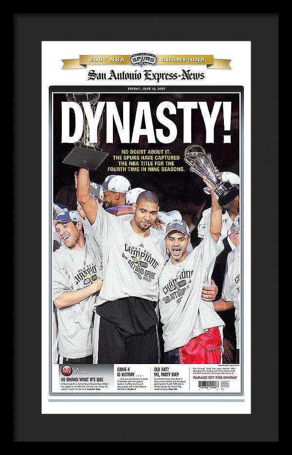 San Antonio Spurs Dynasty NBA Champions 2007 - Framed Print