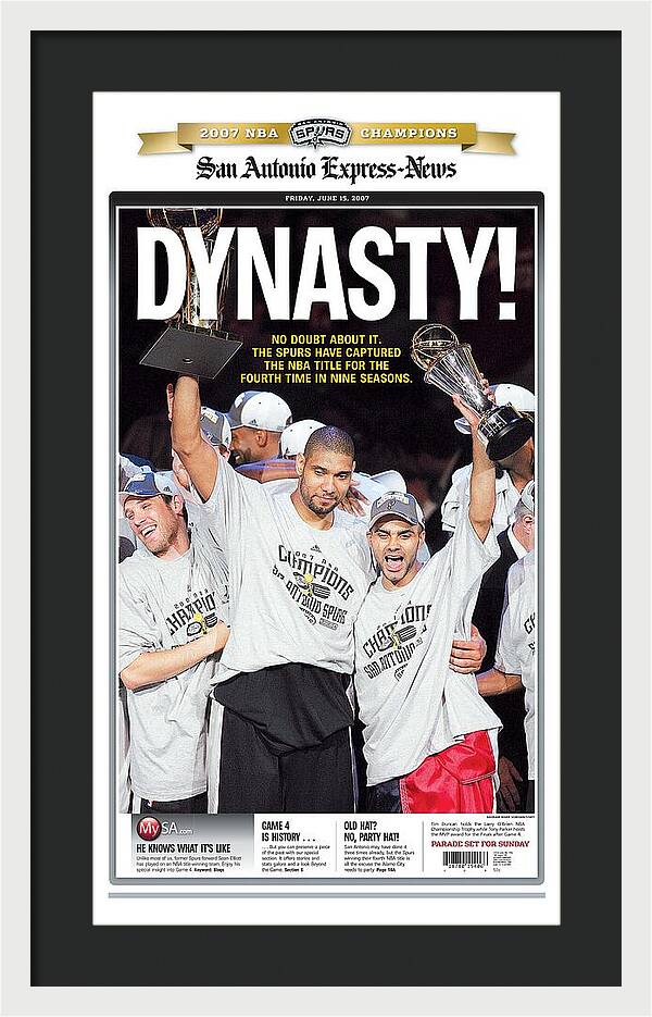 San Antonio Spurs Dynasty NBA Champions 2007 - Framed Print