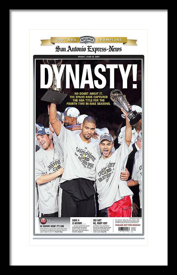 San Antonio Spurs Dynasty NBA Champions 2007 - Framed Print