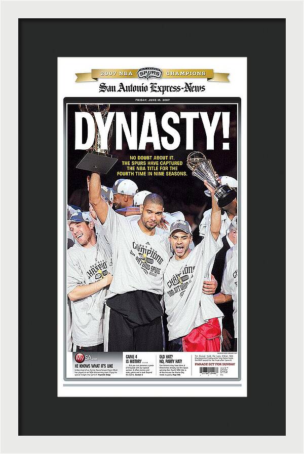 San Antonio Spurs Dynasty NBA Champions 2007 - Framed Print