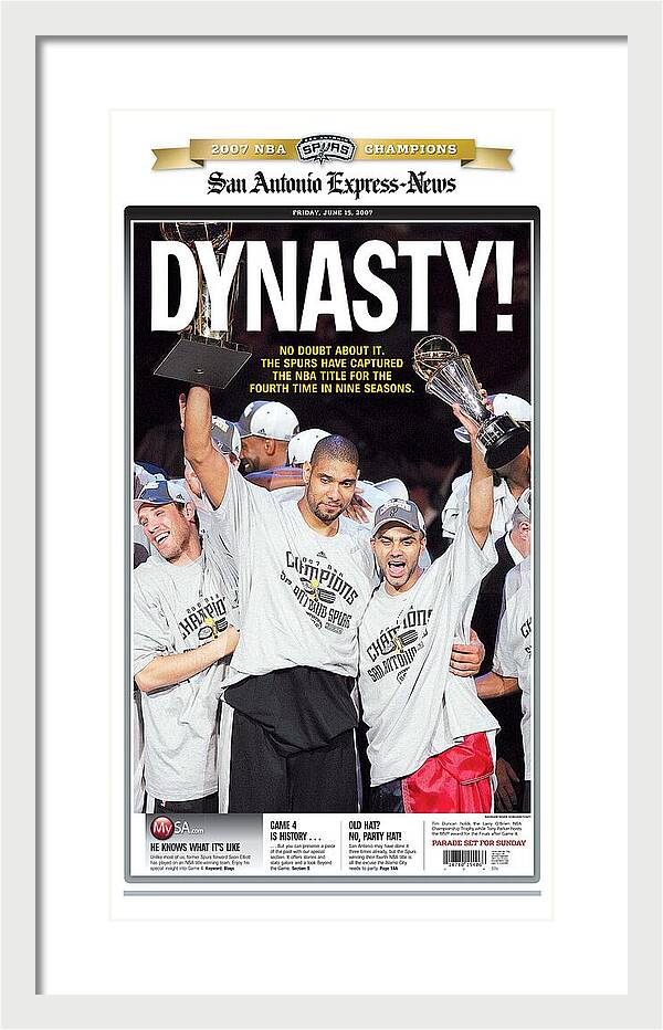 San Antonio Spurs Dynasty NBA Champions 2007 - Framed Print