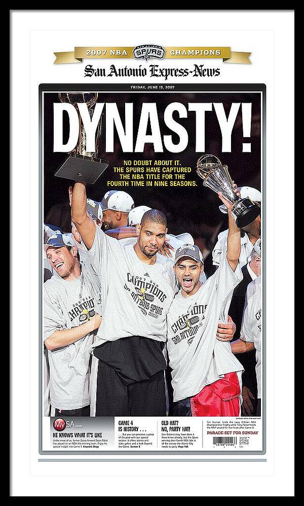 San Antonio Spurs Dynasty NBA Champions 2007 - Framed Print