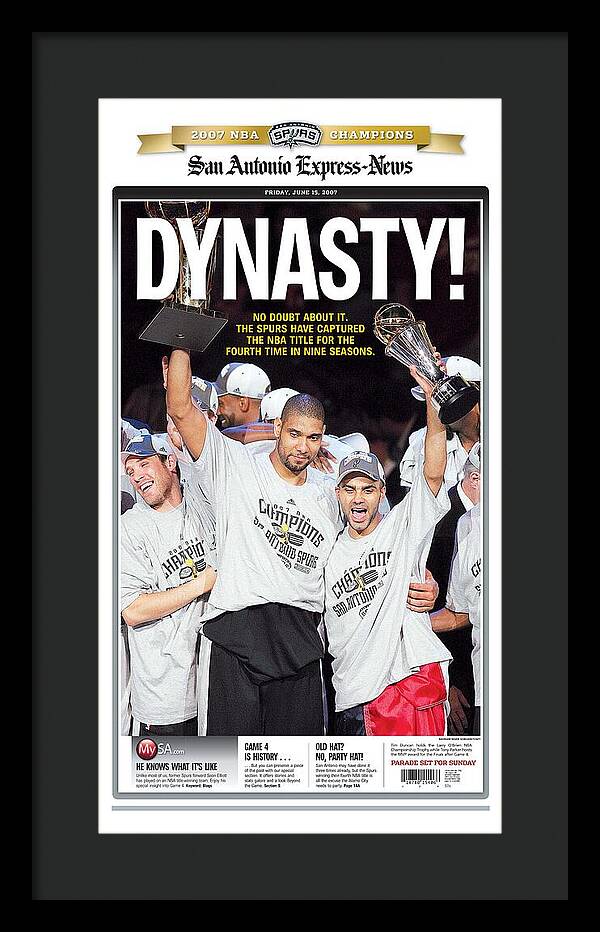 San Antonio Spurs Dynasty NBA Champions 2007 - Framed Print