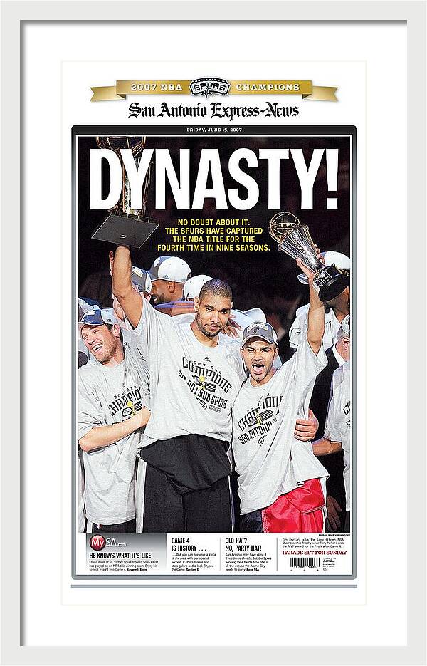 San Antonio Spurs Dynasty NBA Champions 2007 - Framed Print