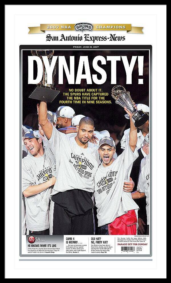 San Antonio Spurs Dynasty NBA Champions 2007 - Framed Print