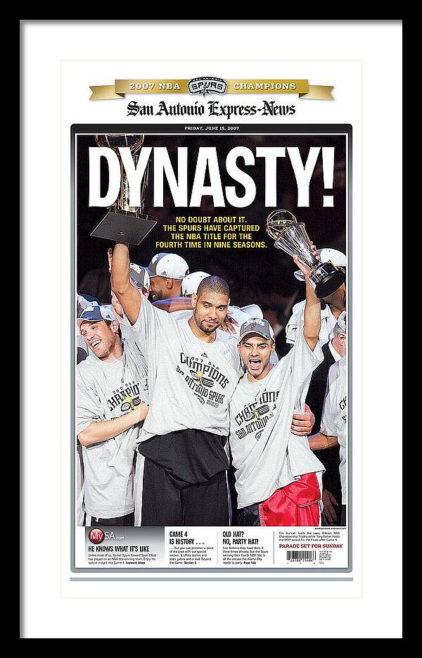 San Antonio Spurs Dynasty NBA Champions 2007 - Framed Print