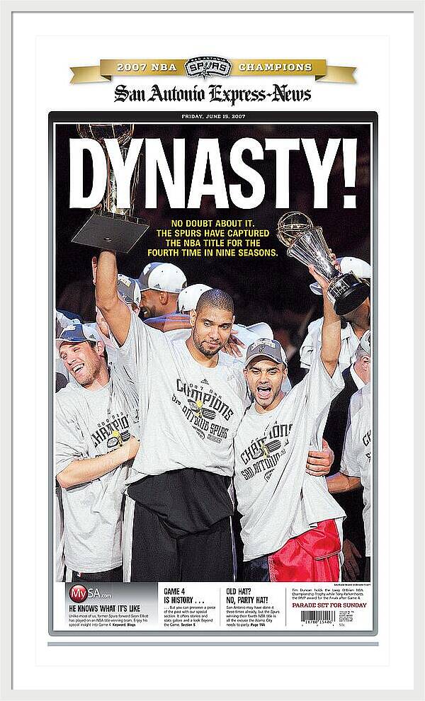 San Antonio Spurs Dynasty NBA Champions 2007 - Framed Print